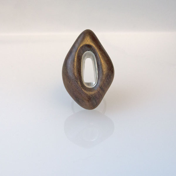 Large Oval Inset Walnut Ring