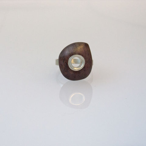 Small Inset Walnut Ring