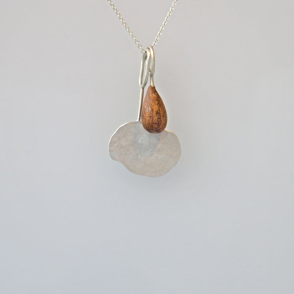 Rosewood and Silver Cumulus Necklace