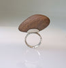 Walnut Standing Ovoid Ring