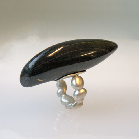 Large Horn Fin with Concretion Band Ring