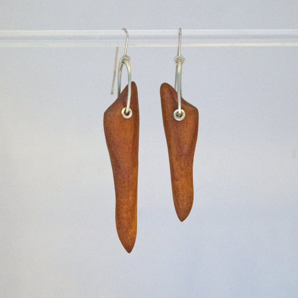 Oval Drop Earrings with Afromosia Quills