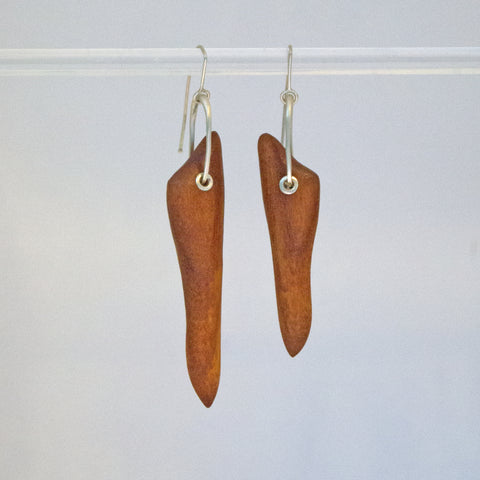 Oval Drop Earrings with Afromosia Quills