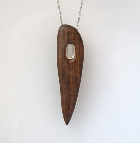 Vertical Walnut Aperture Necklace