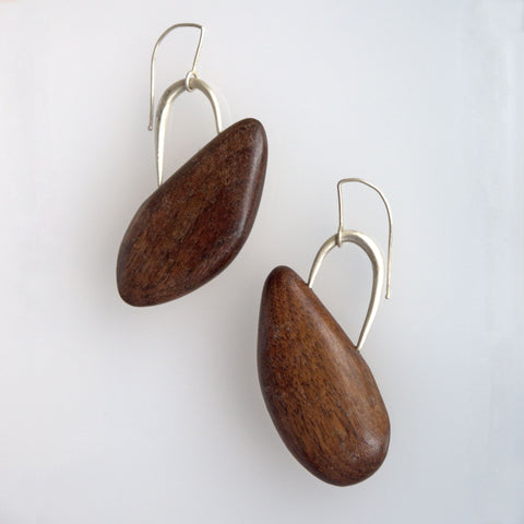 Large Walnut Drop Earrings