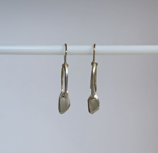 Silver Sequin Drop Earrings