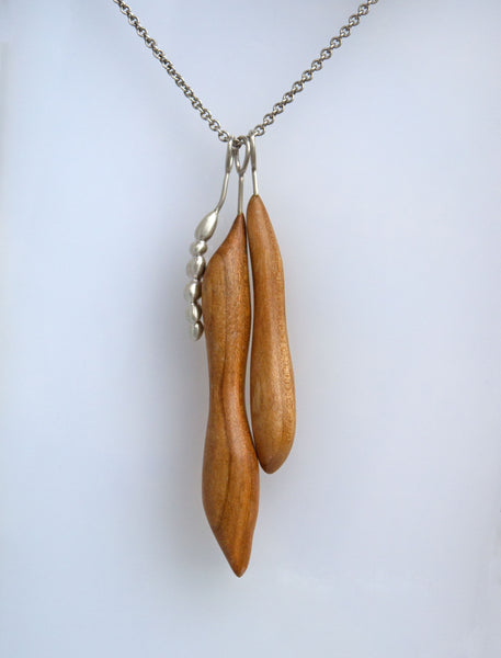 Two Cherry and Long Concretion Necklace